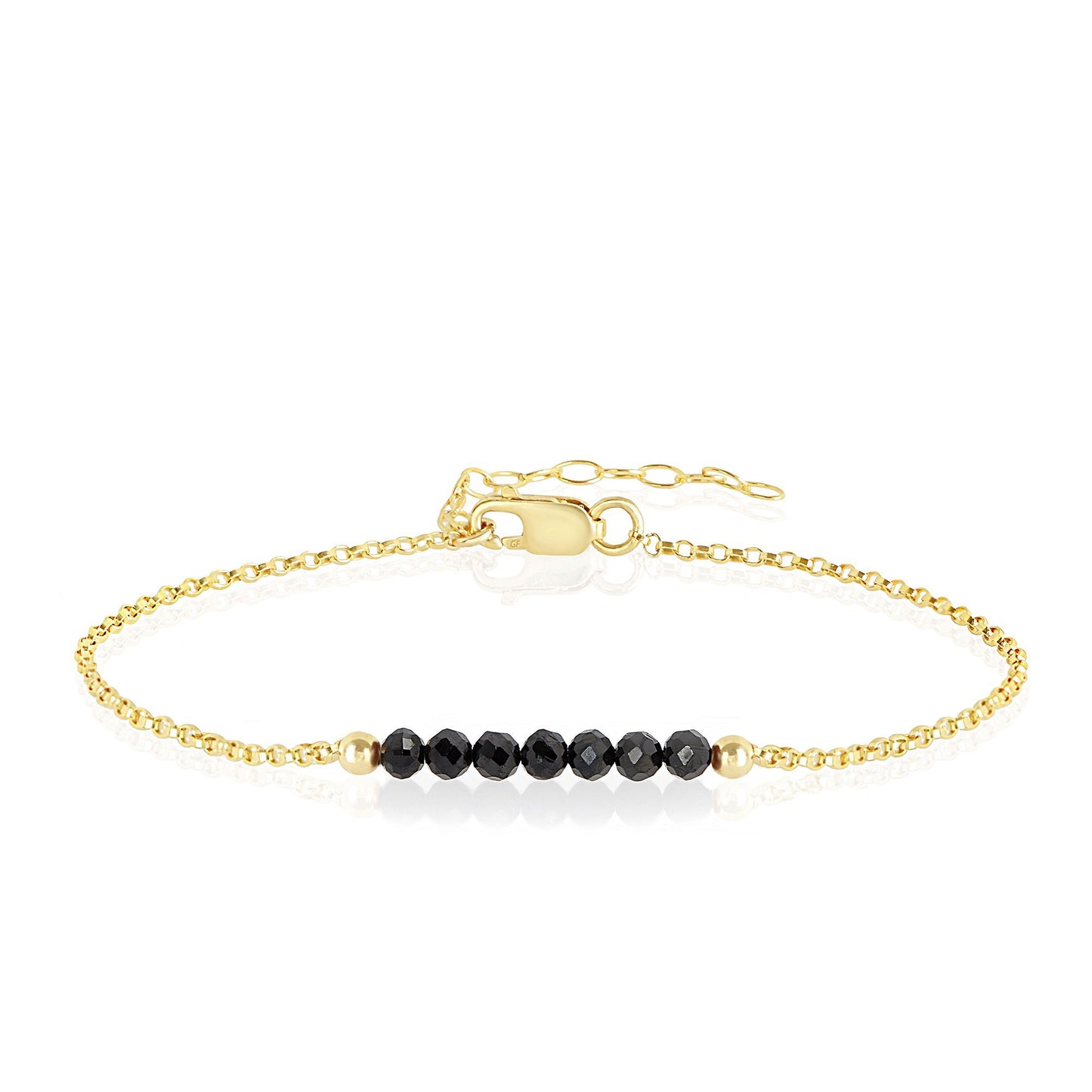 Black Tourmaline Anklet with initials