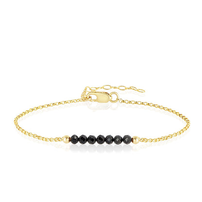 Black Tourmaline Anklet with initials