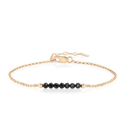 Black Tourmaline Anklet with initials
