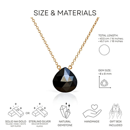 Black Tourmaline Necklace · October Birthstone