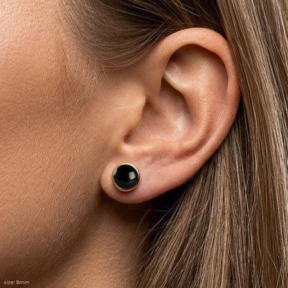 Black Onyx Stud Earrings