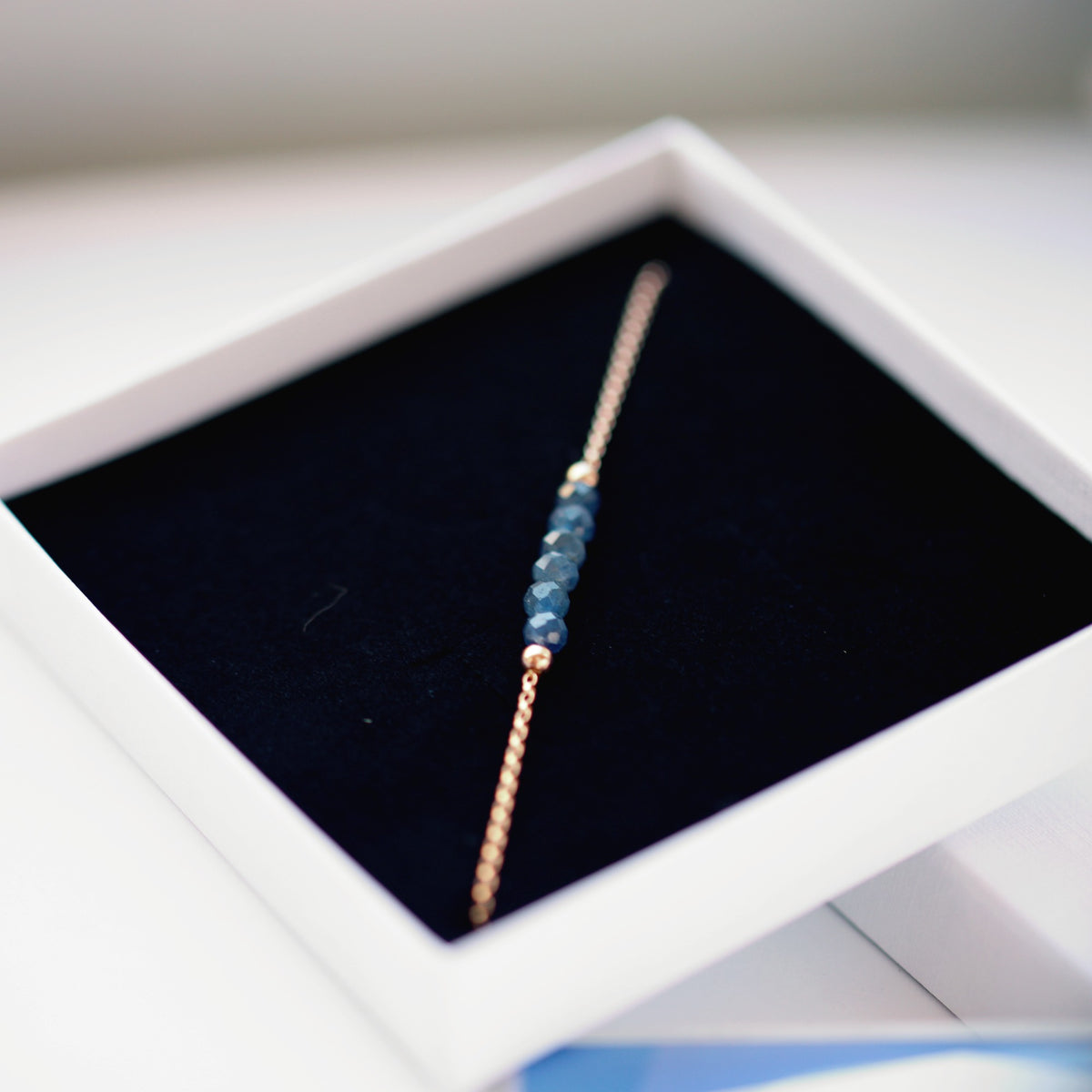 Blue Sapphire Bracelet with initials
