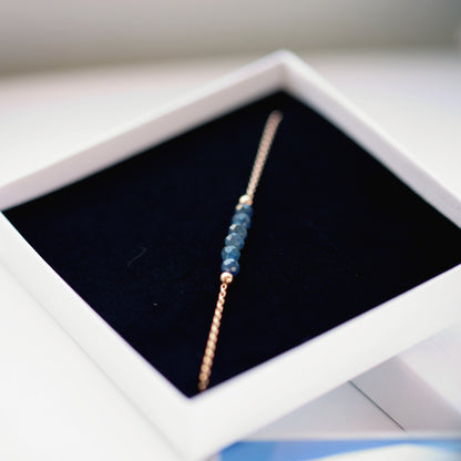 Blue Sapphire Bracelet with initials