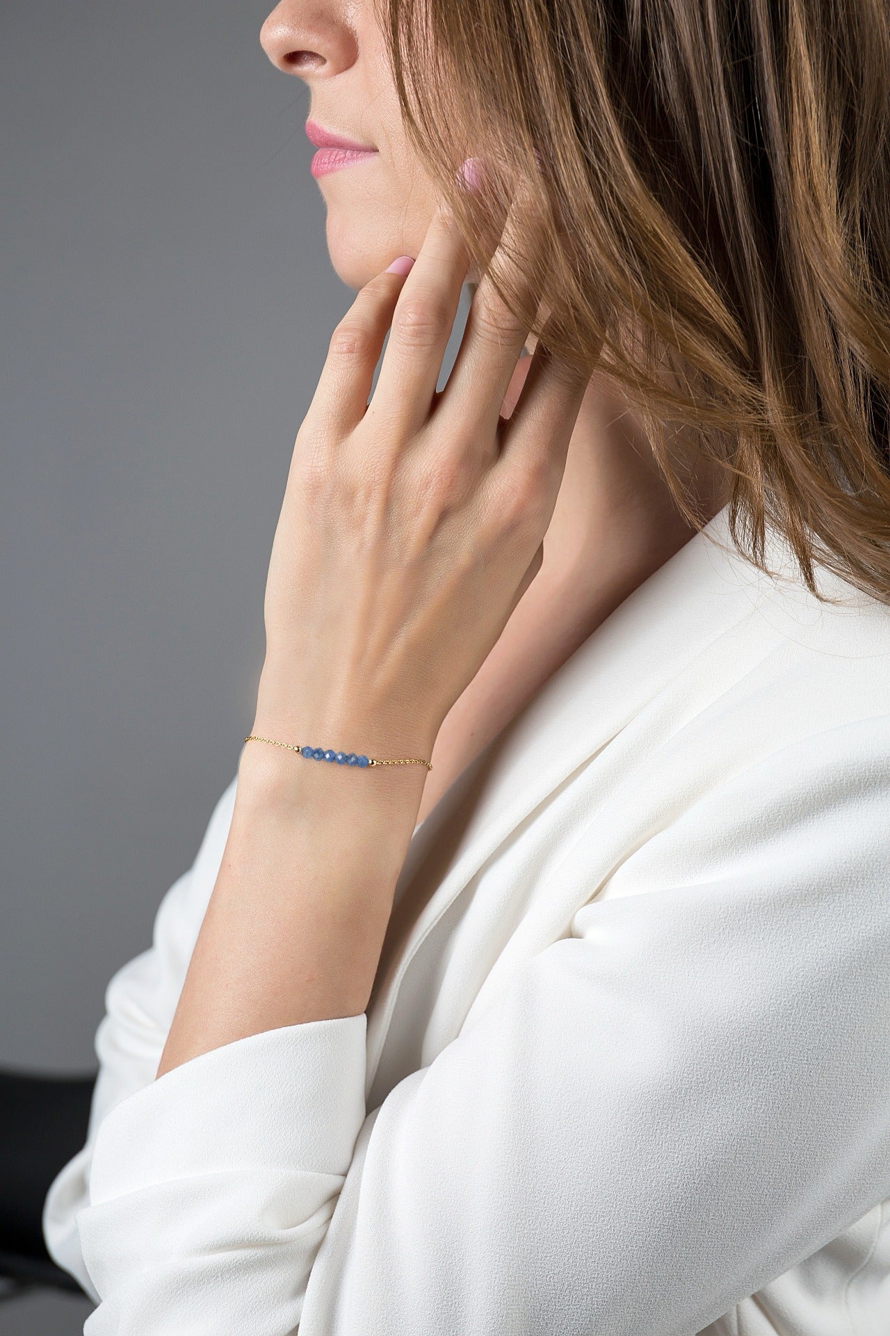 Blue Sapphire Bracelet with initials