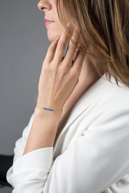 Blue Sapphire Bracelet with initials