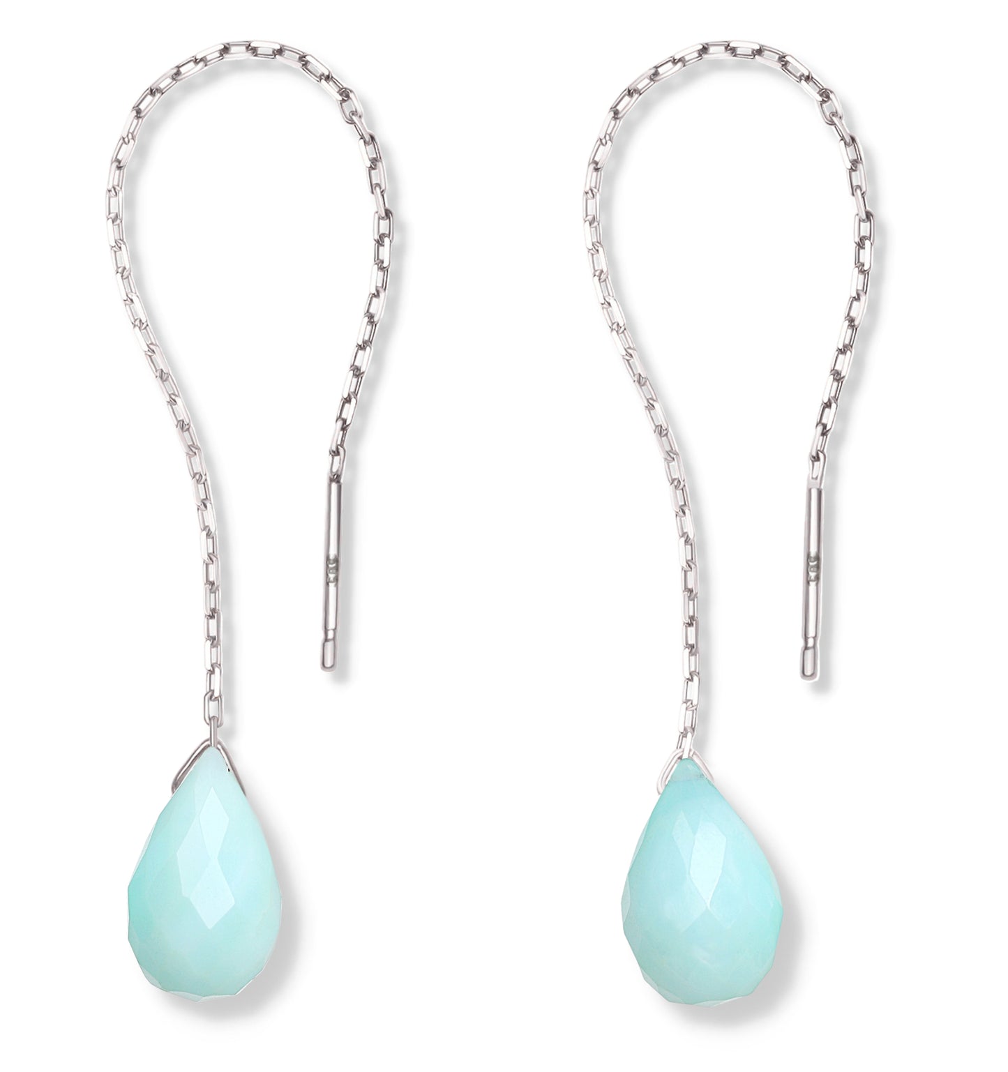Blue Opal Threader Earrings (large)