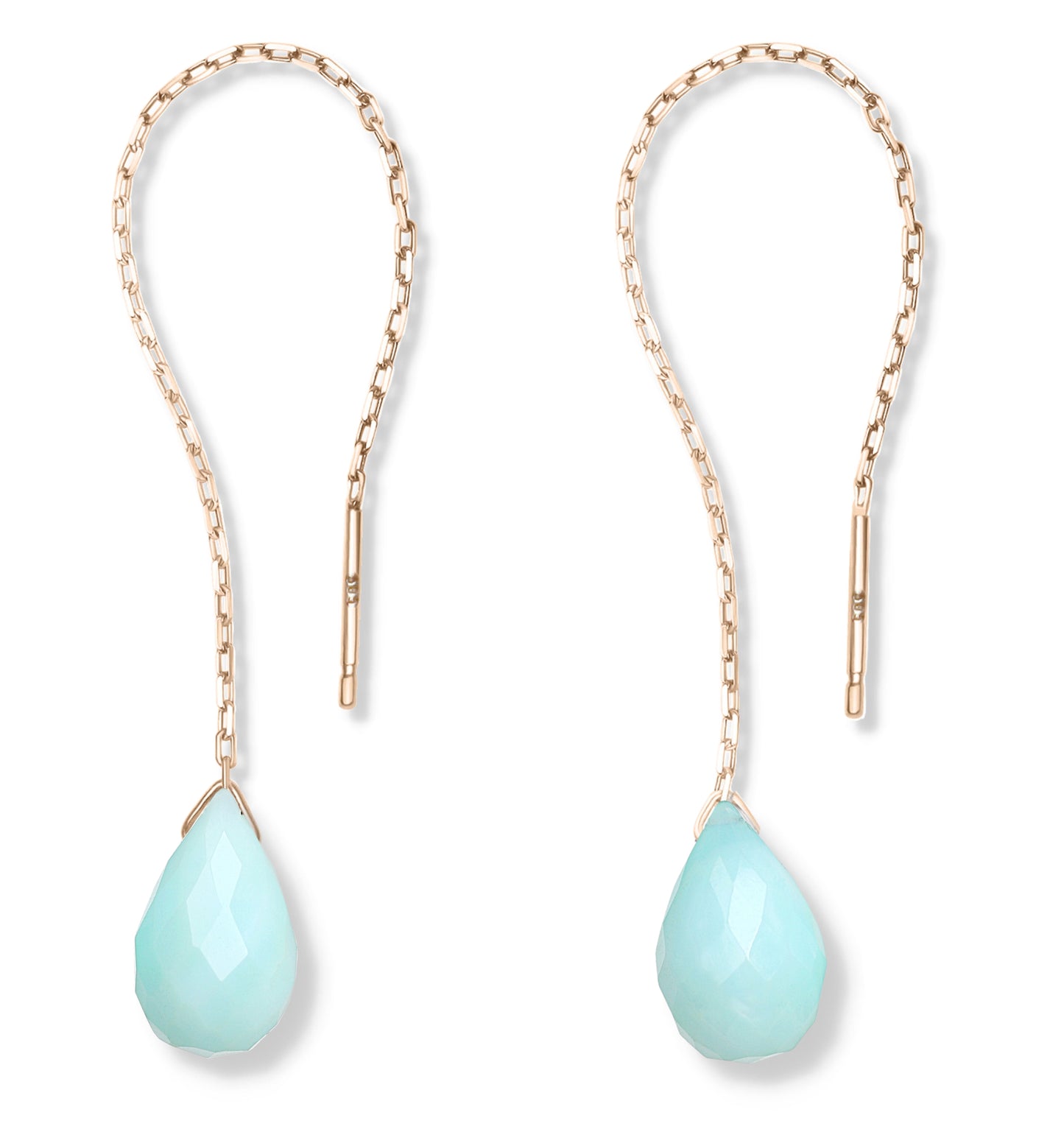 Blue Opal Threader Earrings (large)