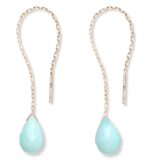 Blue Opal Threader Earrings (large)