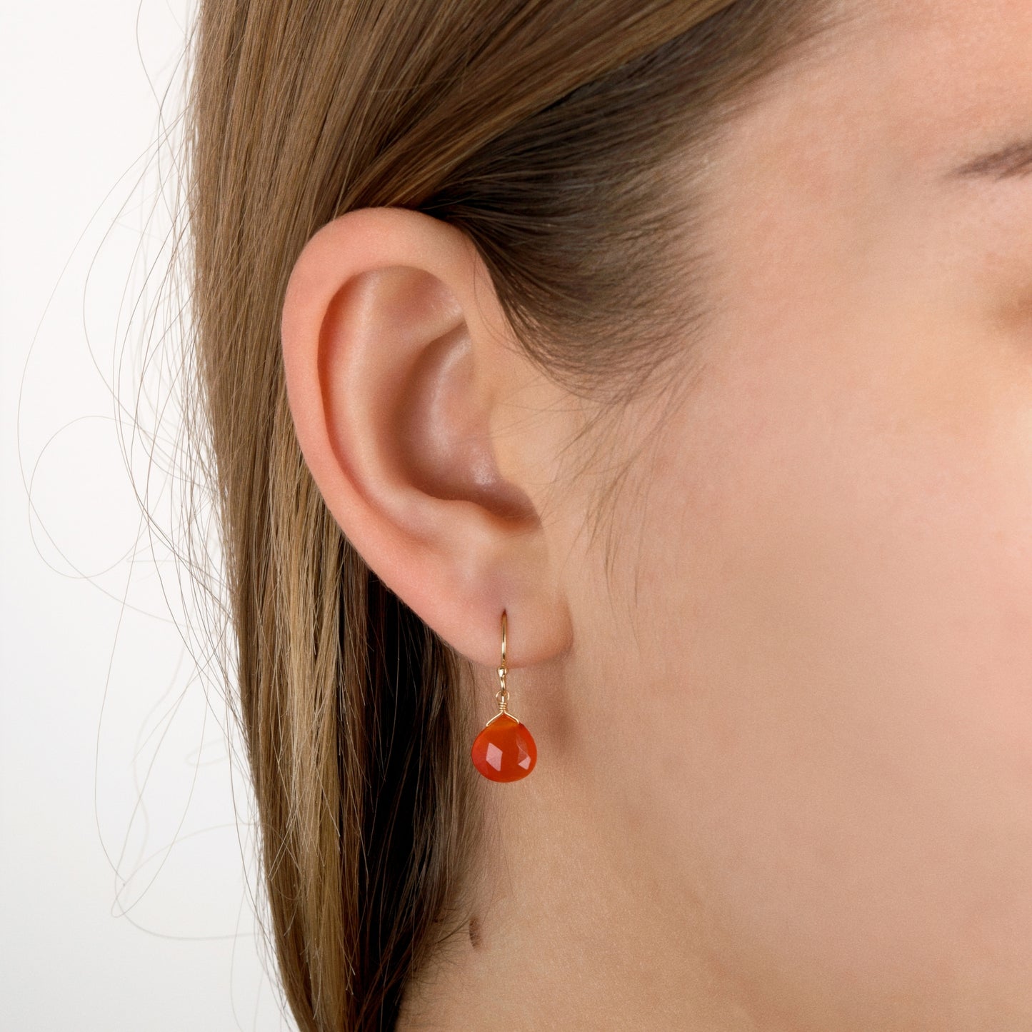 Carnelian Earrings in 14k Gold