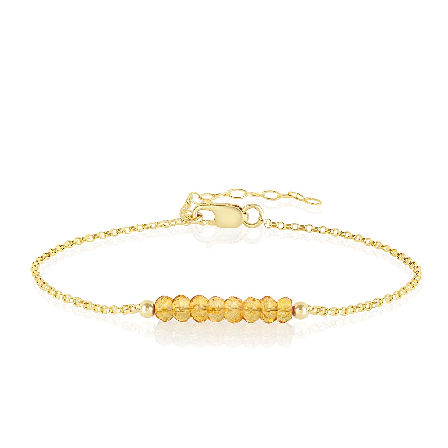 Citrine Anklet with initials