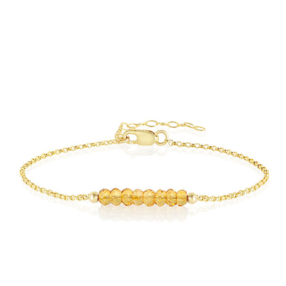Citrine Anklet with initials