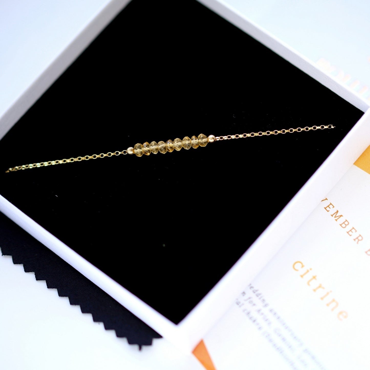 Citrine Anklet with initials