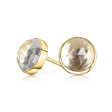 14k Gold Clear Quartz Stud Earrings