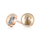 14k Rose Gold Clear Quartz Stud Earrings