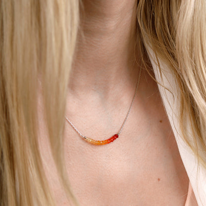 Mexican Fire Opal Bar Necklace • LINEA