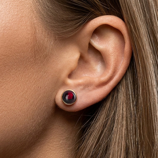 Rhodolite Garnet Stud Earrings