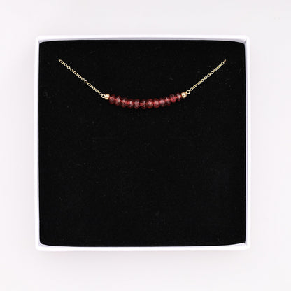 Garnet Bar Necklace • LINEA