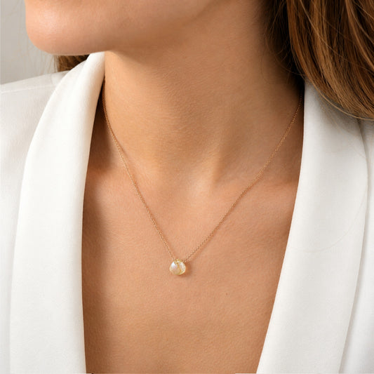 Gold Rutilated Quartz Necklace