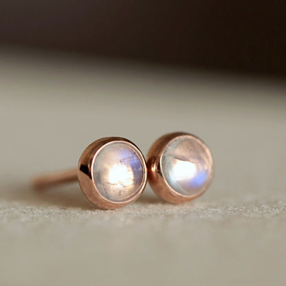 Rainbow Moonstone Stud Earrings