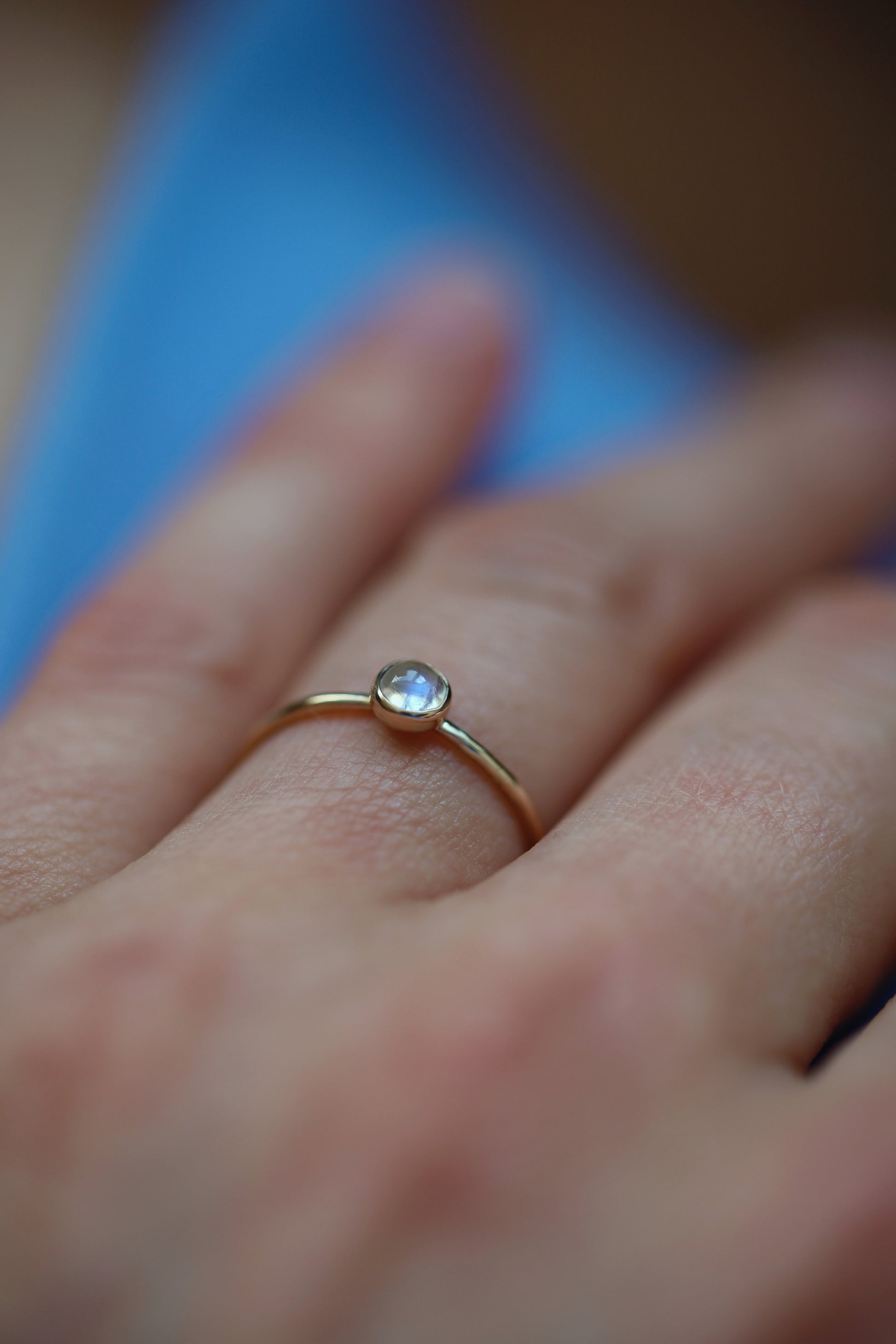 14k Gold Moonstone Ring
