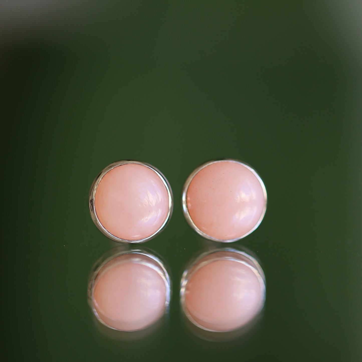 Pink Opal Stud Earrings