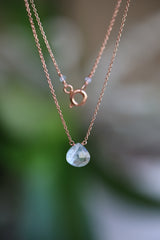 14k Rose Gold Aquamarine Necklace