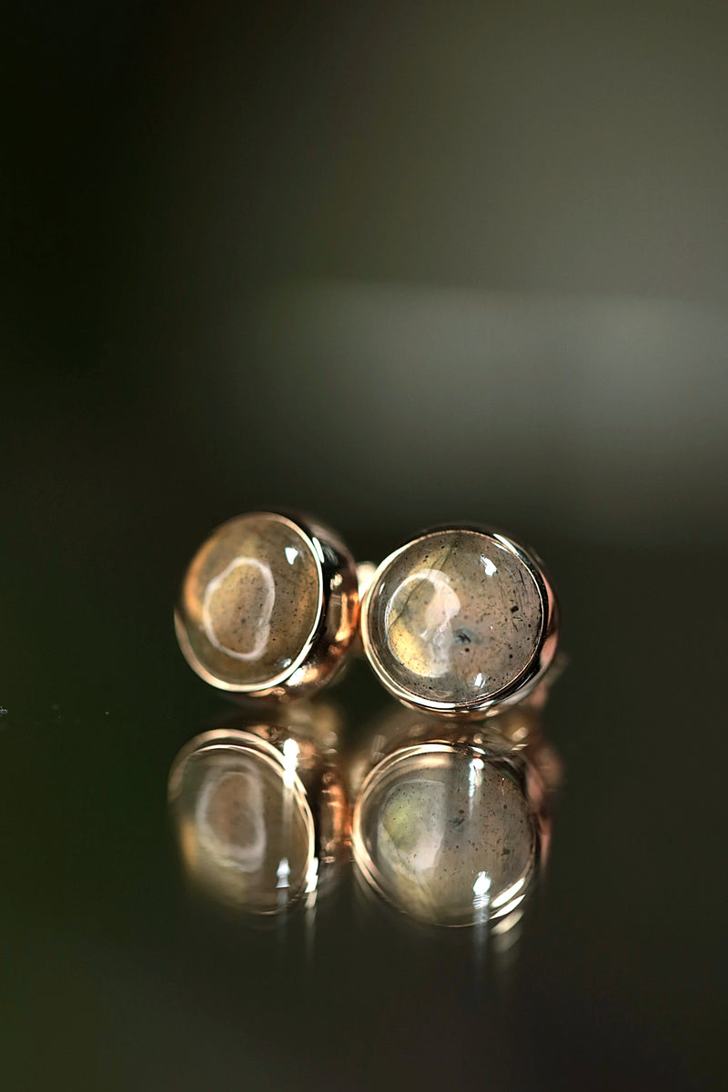 14k Gold Labradorite Stud Earrings