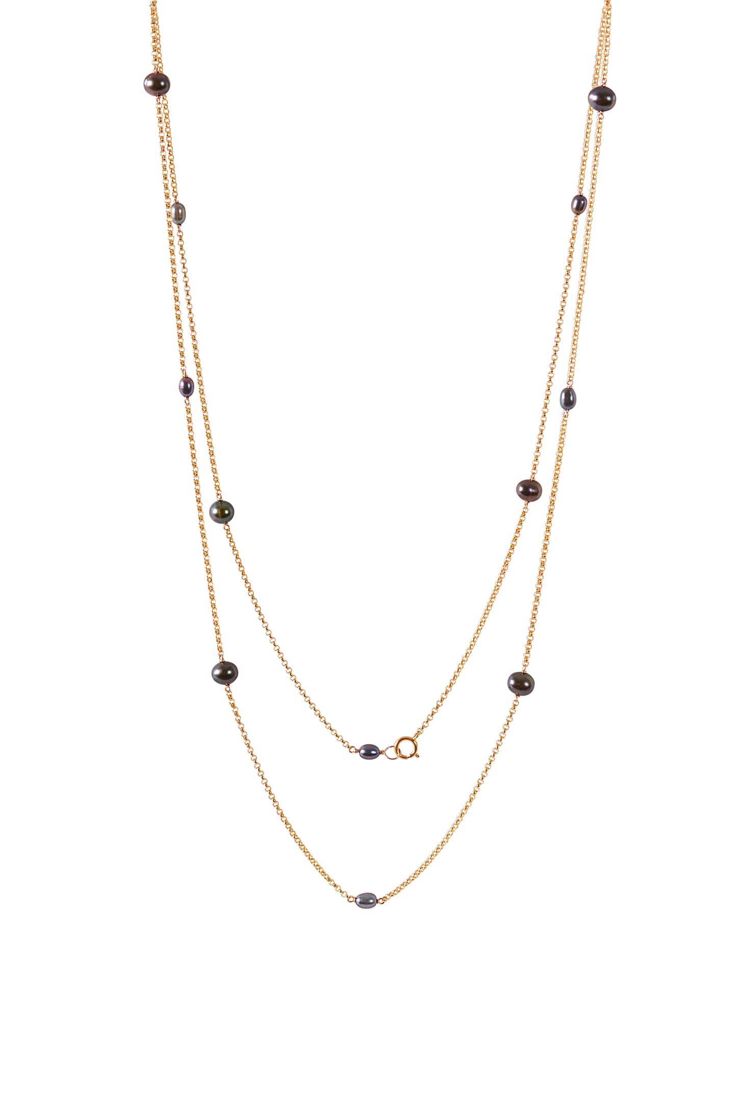 Long Black Pearl Necklace · JUNO