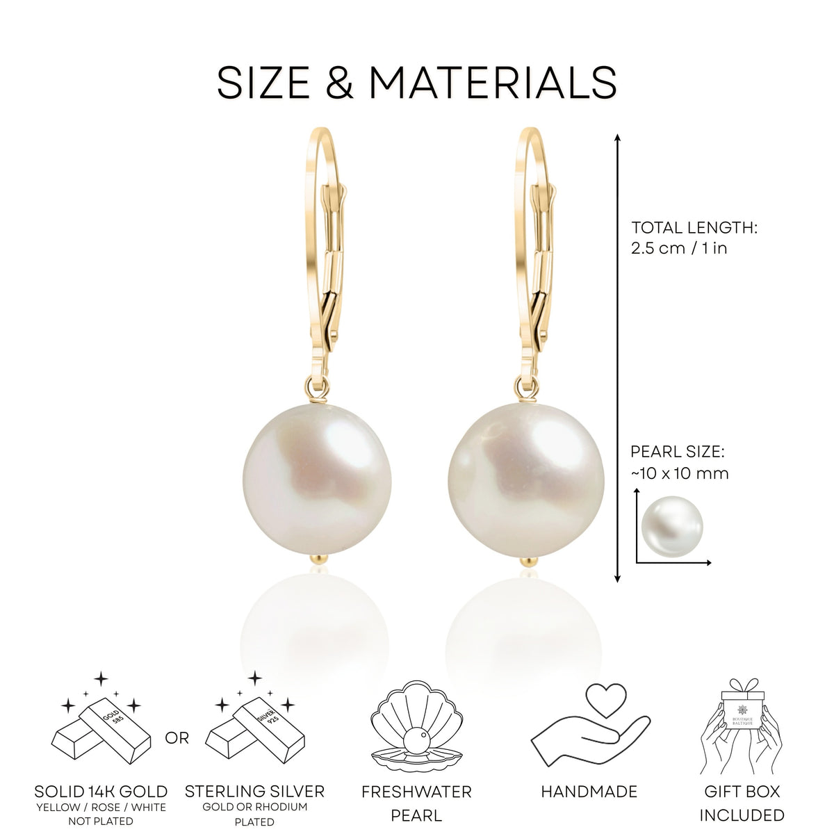 White Freshwater Pearl Earrings · LUNA