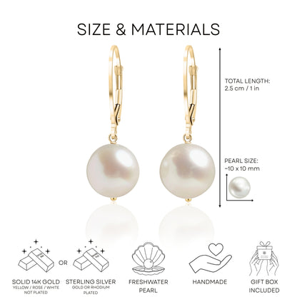 White Freshwater Pearl Earrings · LUNA