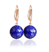 14k Rose Gold Lapis Lazuli Earrings