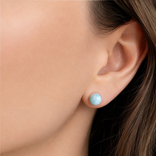 Larimar Stud Earrings