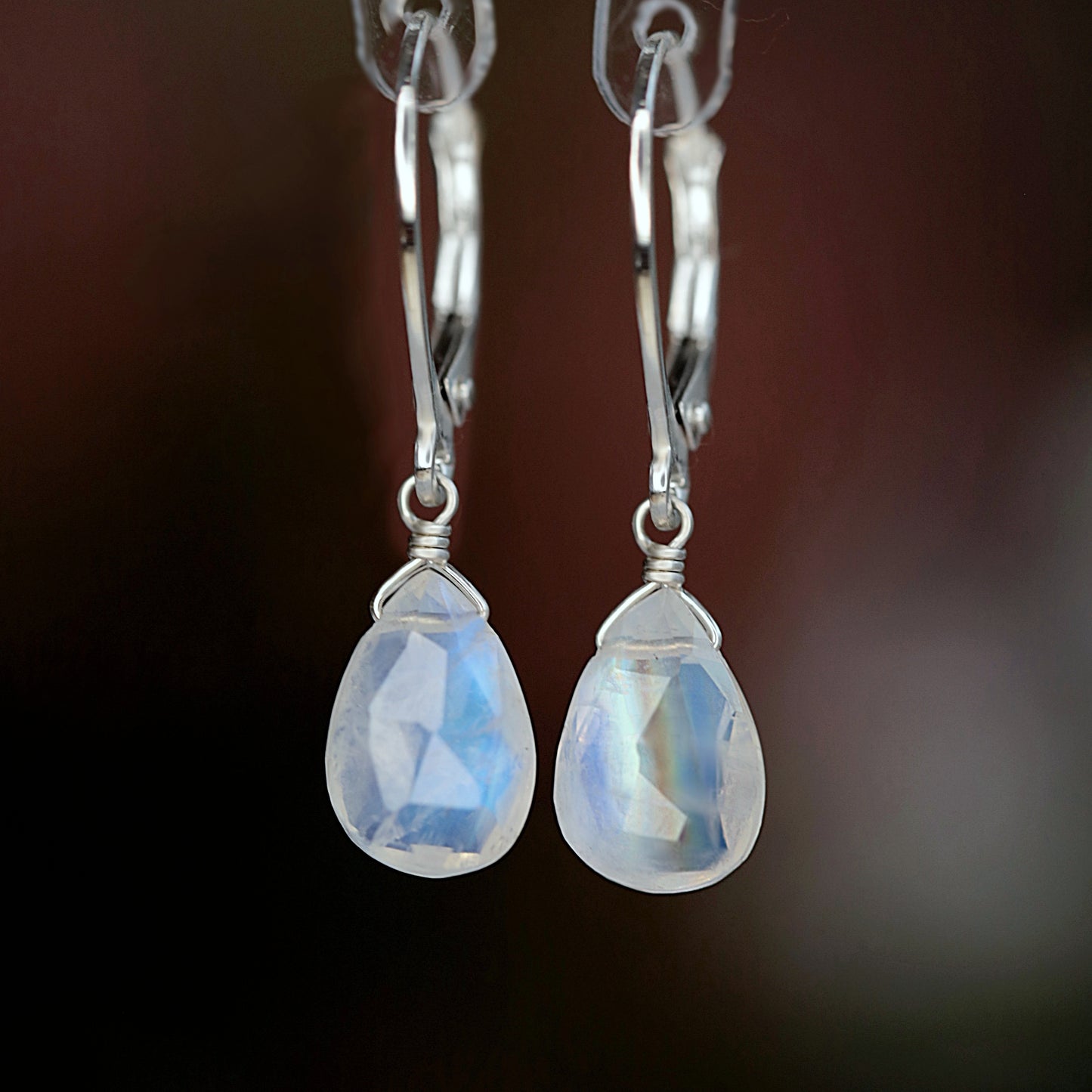 Rainbow Moonstone Earrings