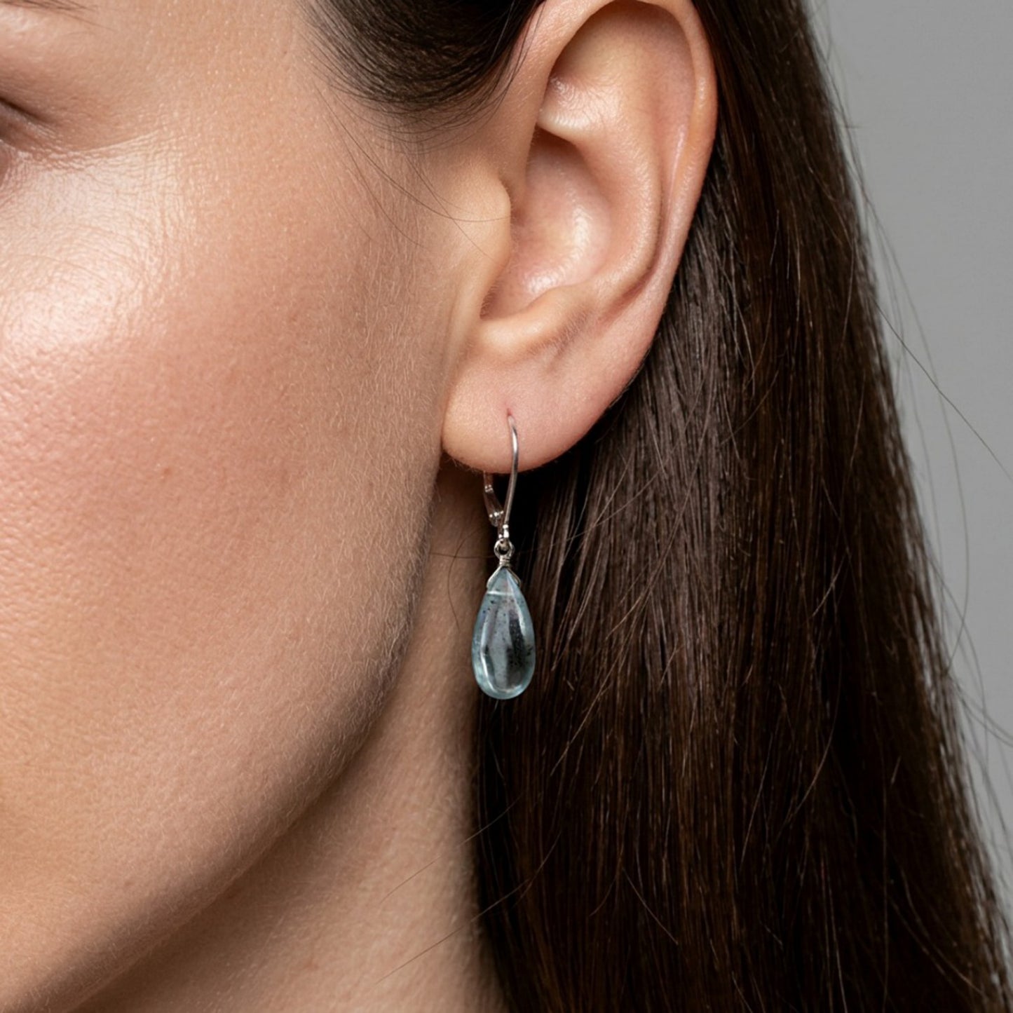 Large Moss Aquamarine Earrings