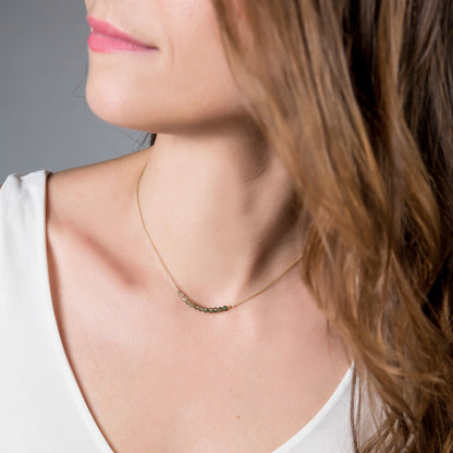 Moss Agate Bar Necklace • LINEA