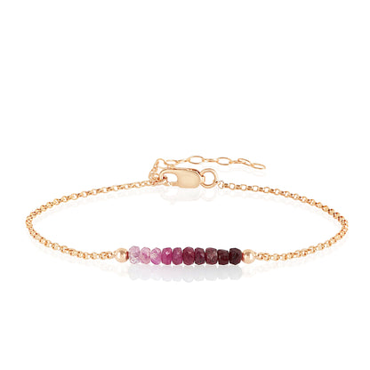 Ombre Ruby Anklet with initials