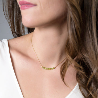 Peridot Bar Necklace • LINEA