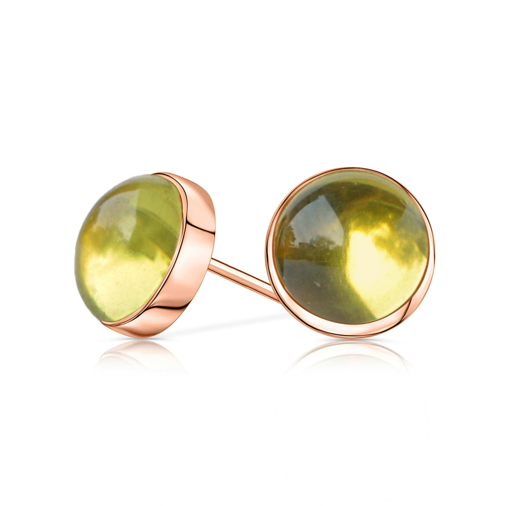 9ct Rose Gold Peridot Drop Earrings - London Road Jewellery