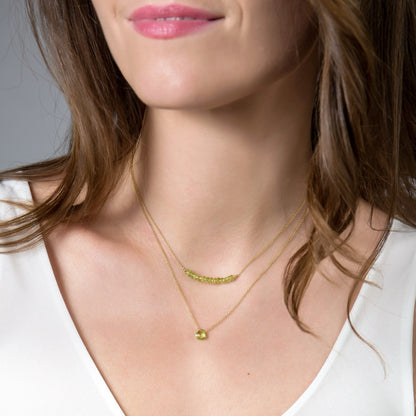 Peridot Bar Necklace • LINEA