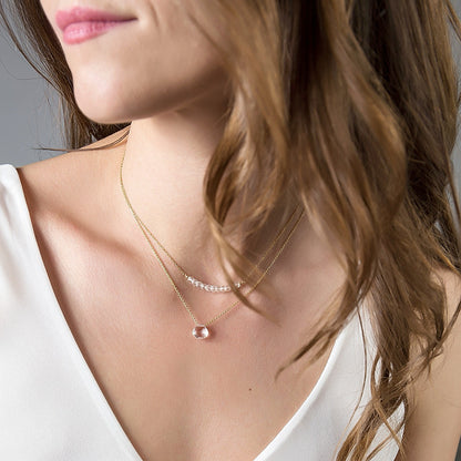 Rock Crystal Bar Necklace • LINEA