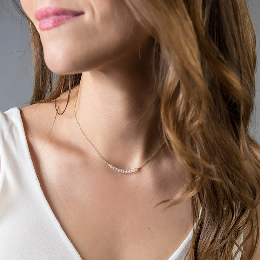 Rock Crystal Bar Necklace • LINEA