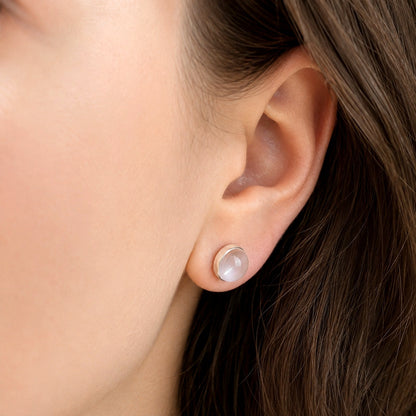 Rose Quartz Stud Earrings