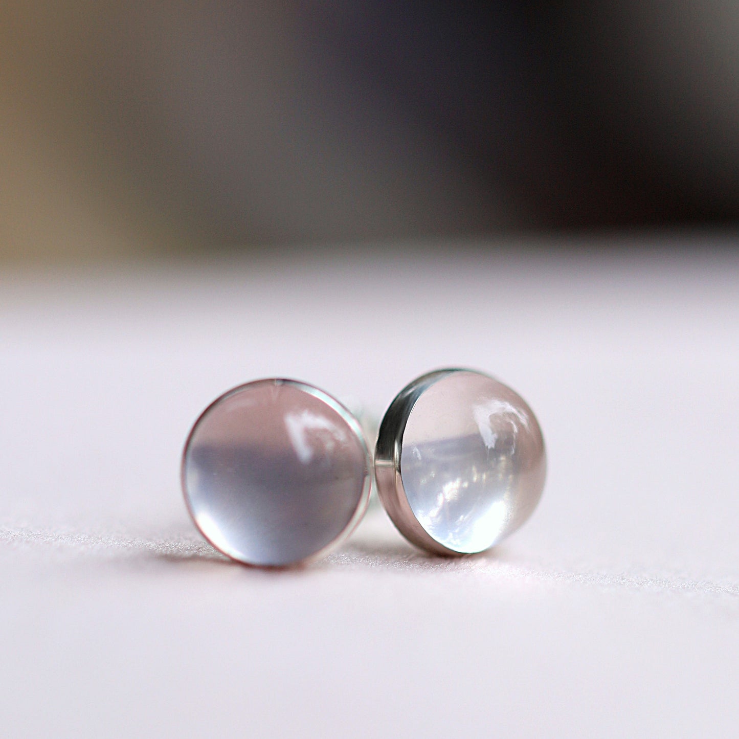 Rose Quartz Stud Earrings