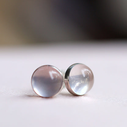 Rose Quartz Stud Earrings