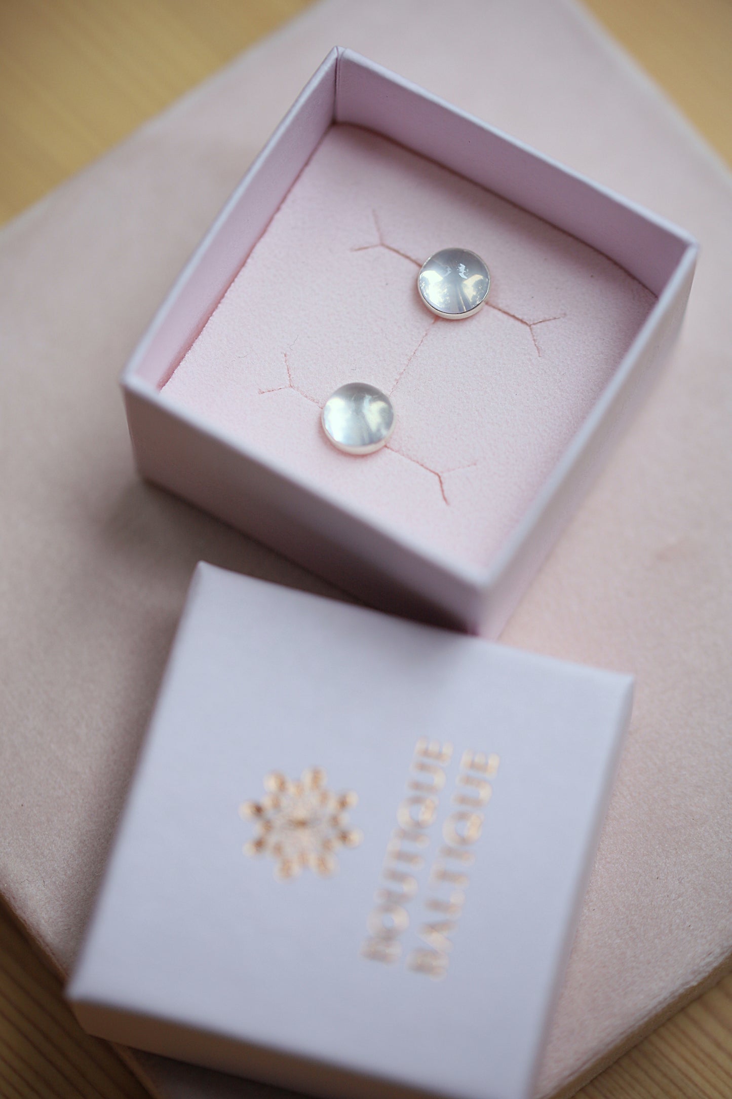 Rose Quartz Stud Earrings