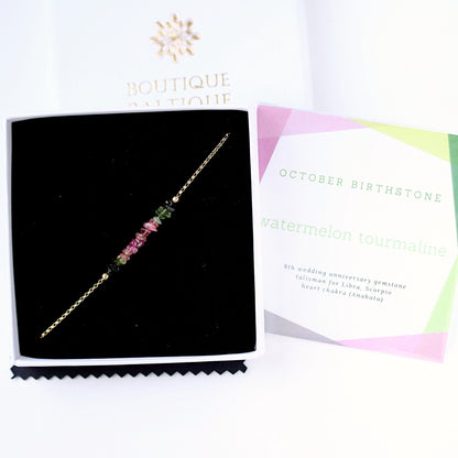Raw Watermelon Tourmaline Bracelet • TERRA