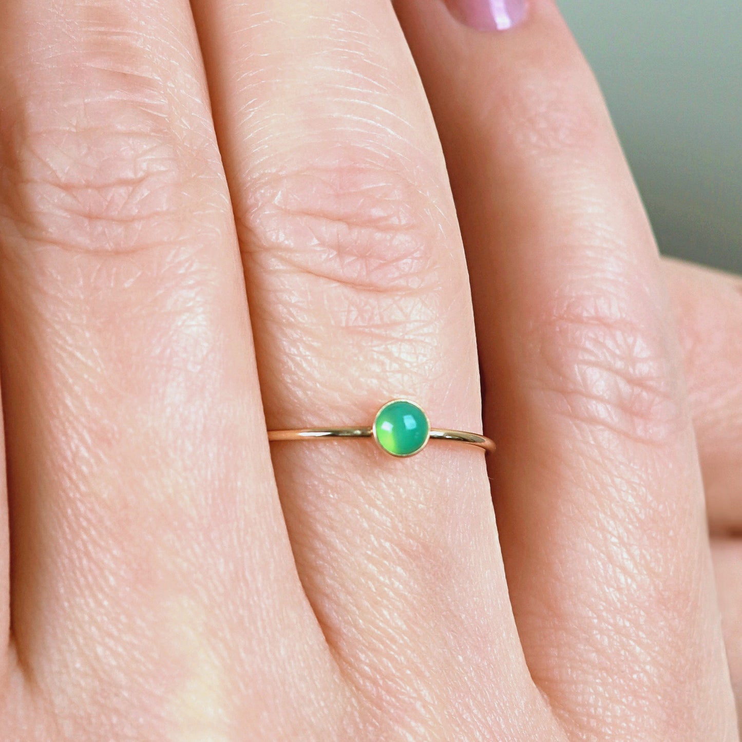 Mini Chrysoprase Ring • SPHERA