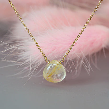 Gold Rutilated Quartz Necklace