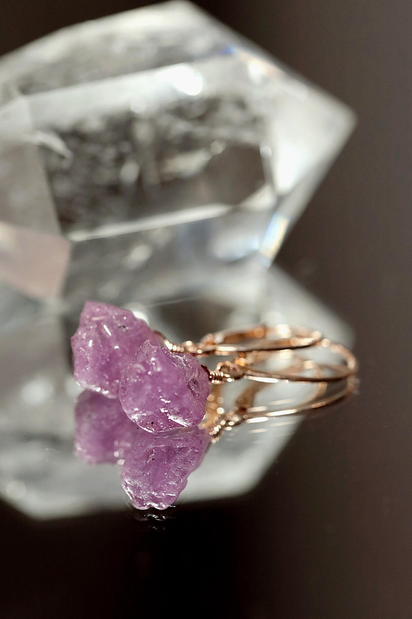 Raw Pink Sapphire Earrings