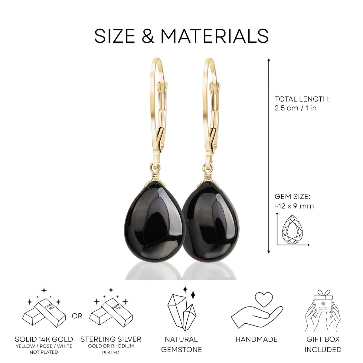 Black Spinel Earrings